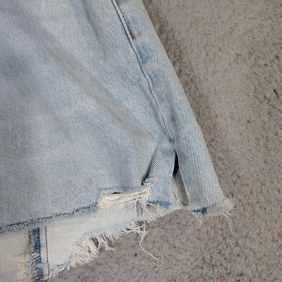 Abercrombie & Fitch The Cutoff Short Women's 32/14 Blue curve Love High-Rise NWT - Picture 6 of 13